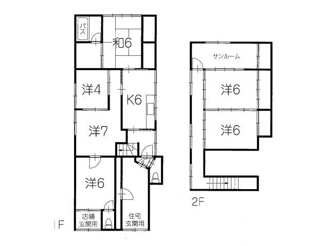 店舗(建物一部) 青森県 青森市 千刈1丁目 店舗付き住居 6DK