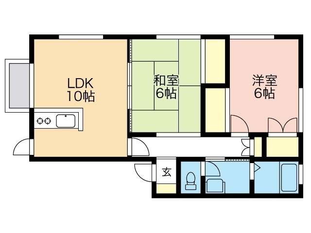 アパート 青森県 青森市 造道三丁目 2LDK