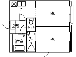 アパート 岩手県 盛岡市 城西町 アーバンハイツ城西C 2K