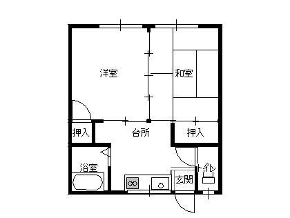 アパート 岩手県 滝沢市 巣子 第一コーポ熊谷 2K