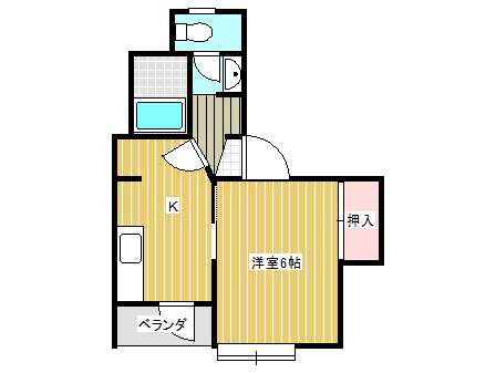 アパート 岩手県 奥州市 水沢区花園町一丁目 シャルム若菜 1K