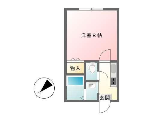 アパート 秋田県 秋田市 濁川字後田 ロイヤルプラザⅢ 1K