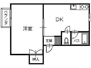 アパート 青森県 八戸市 新井田字寺沢  1DK
