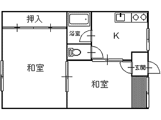 アパート 青森県 八戸市 白銀町南ヶ丘 第3南ケ丘荘 2K