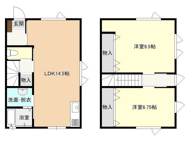 アパート 青森県 青森市 中佃1丁目 未来C 2LDK