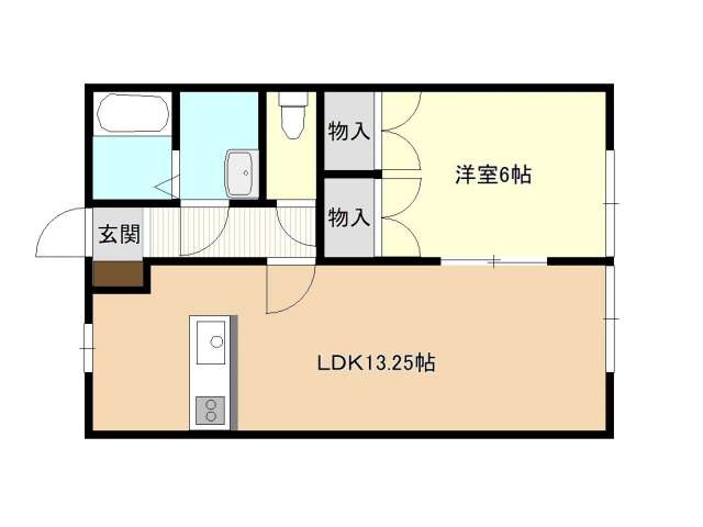 アパート 青森県 青森市 南佃2-13-20 パンプェール南佃A 1LDK