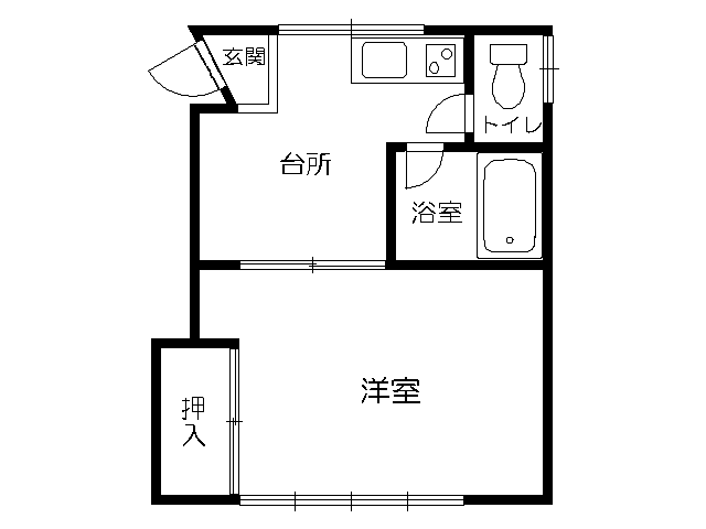 アパート 青森県 青森市 はまなす一丁目 白鴎館 D棟 1K