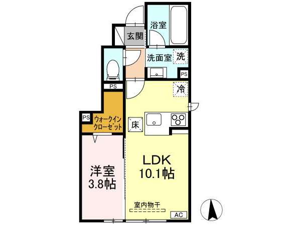 アパート 青森市浜田字玉川 レジデンス翠 1LDK