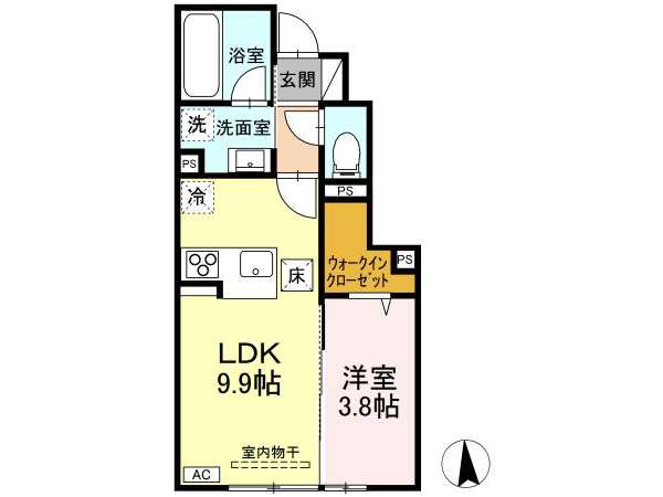 アパート 青森市浜田字玉川 レジデンス翠 1LDK