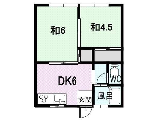 アパート 青森県 青森市 浪岡北中野天王 アルコバレーノⅠ 2DK