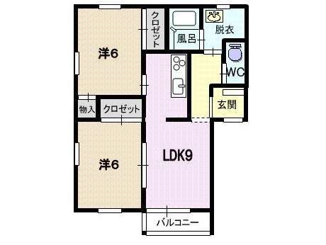 アパート 青森県 青森市 浪岡浪岡佐野 ノーブルパースン 2LDK