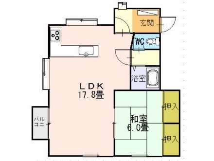 アパート 青森県 青森市 浪岡福田二丁目 コーポプロムナード 1LDK