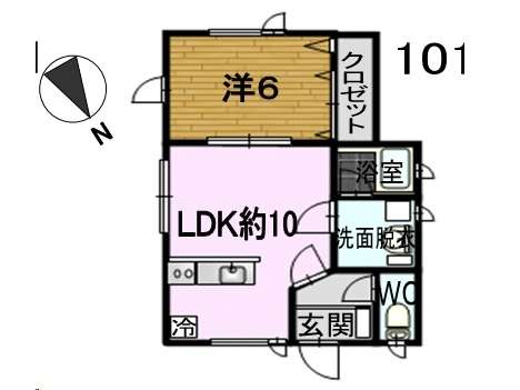 アパート 青森県 青森市 浪岡女鹿沢野尻 アップルビレッジ 1LDK