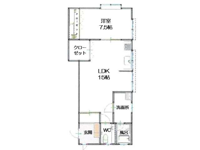 アパート 青森県 青森市 浪岡浪岡稲村 セブン越川 1LDK