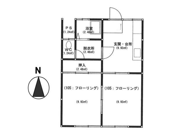 アパート 青森県 青森市 浪岡浪岡平野 工藤コーポ 2DK