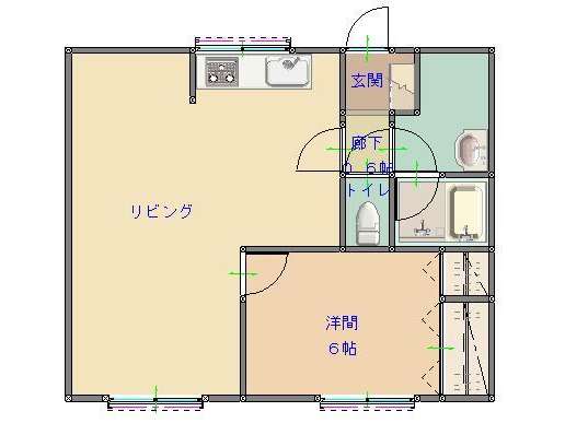アパート 青森県 青森市 自由ケ丘2丁目2-1 ベル自由ヶ丘2号棟 1LDK