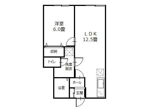 アパート 青森県 弘前市 御幸町 エイジュ福原 1LDK