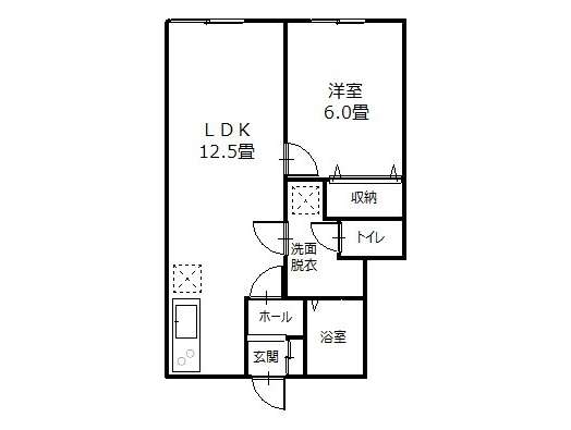 アパート 青森県 弘前市 御幸町 エイジュ福原 1LDK