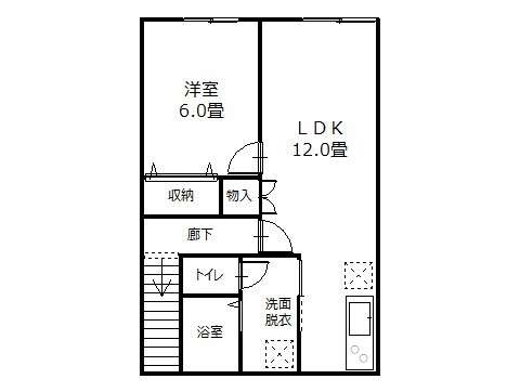 アパート 青森県 弘前市 御幸町 エイジュ福原 1LDK