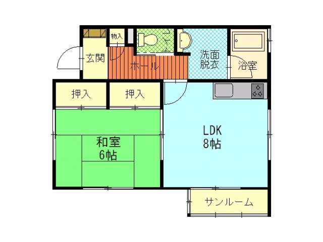 アパート 青森県 八戸市 白銀町字右岩淵通 コーポサークル3 1LDK