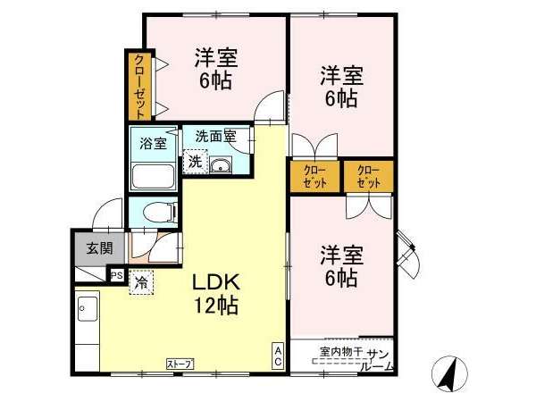 アパート 青森県 弘前市 取上3丁目10-18 メイユールハロータウンB 3室