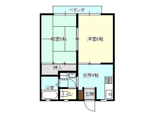 アパート 岩手県 盛岡市 西下台町16-19 サンシティ藤澤 2K
